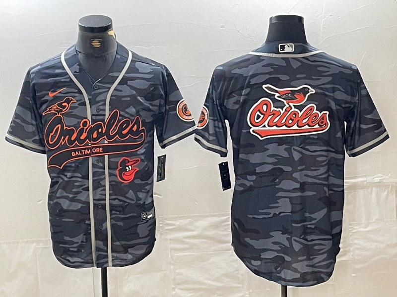 Personalized Men’s Baltimore Orioles Gray Team Big Logo Cool Base Stitched Jerseys