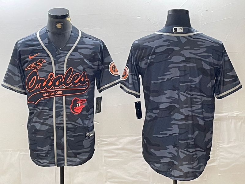 Personalized Men’s Baltimore Orioles Gray Team Big Logo Cool Base Stitched Jerseys