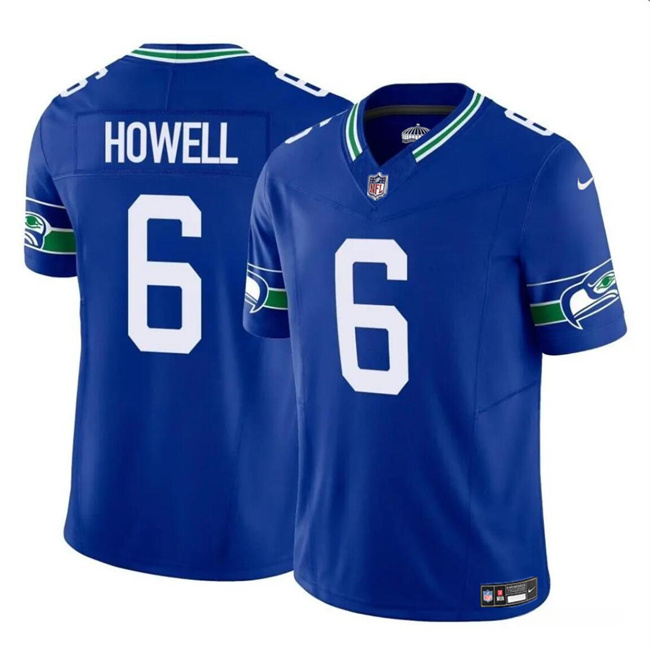 Personalized Youth Seattle Seahawks #6 Sam Howell Royal 2023 F.U.S.E. Throwback Limited Stitched Football Jersey