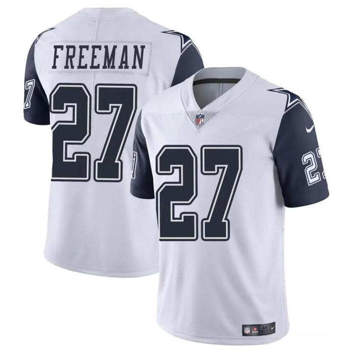 Personalized Youth Dallas Cowboys #27 Royce Freeman White Color Rush Limited Stitched Football Jersey