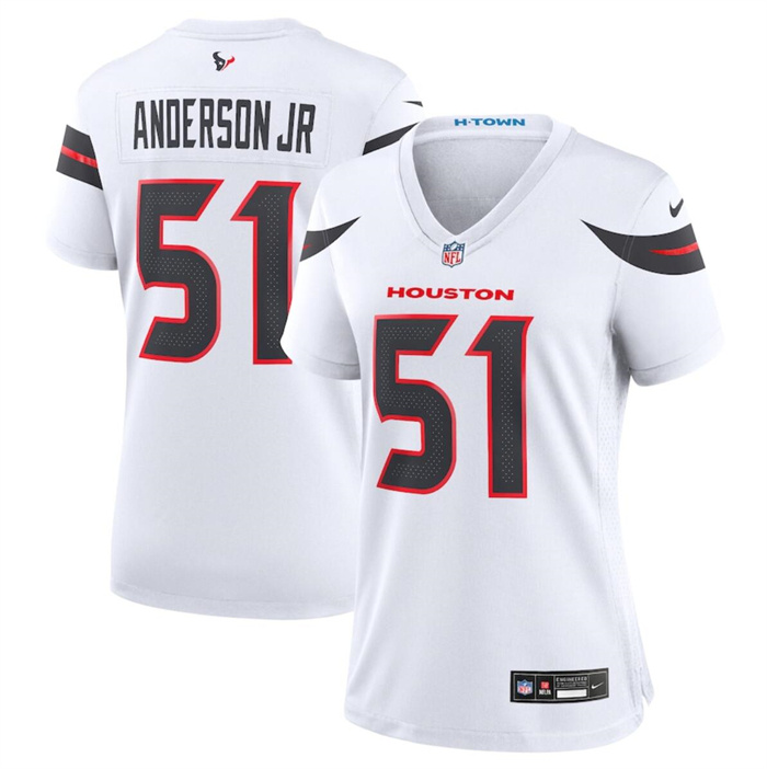 Personalized Women’s Houston Texans #51 Will Anderson Jr. White 2024 Stitched Jerseys