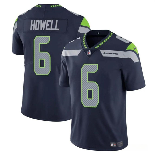 Personalized Men’s Seattle Seahawks #6 Sam Howell Navy Limited Stitched Football Jersey