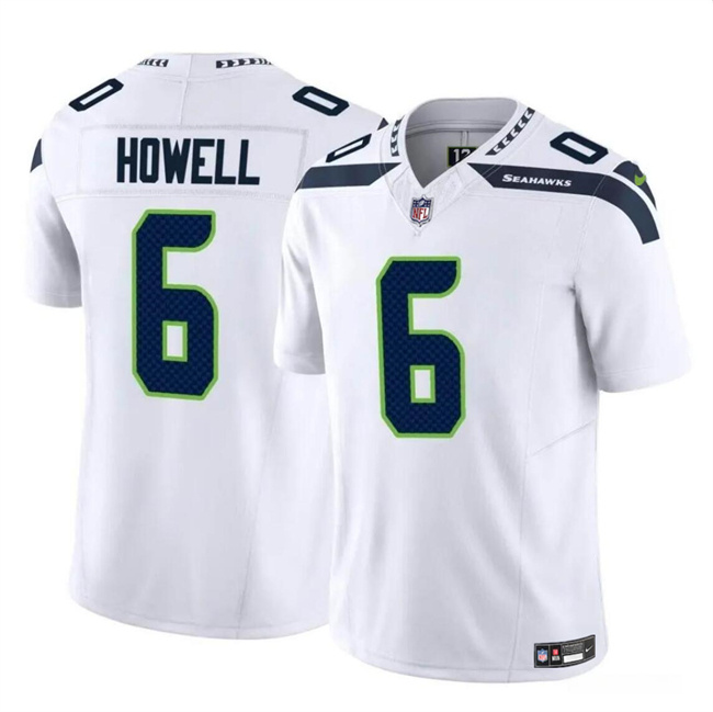 Personalized Men’s Seattle Seahawks #6 Sam Howell White 2023 F.U.S.E. Limited Stitched Football Jersey
