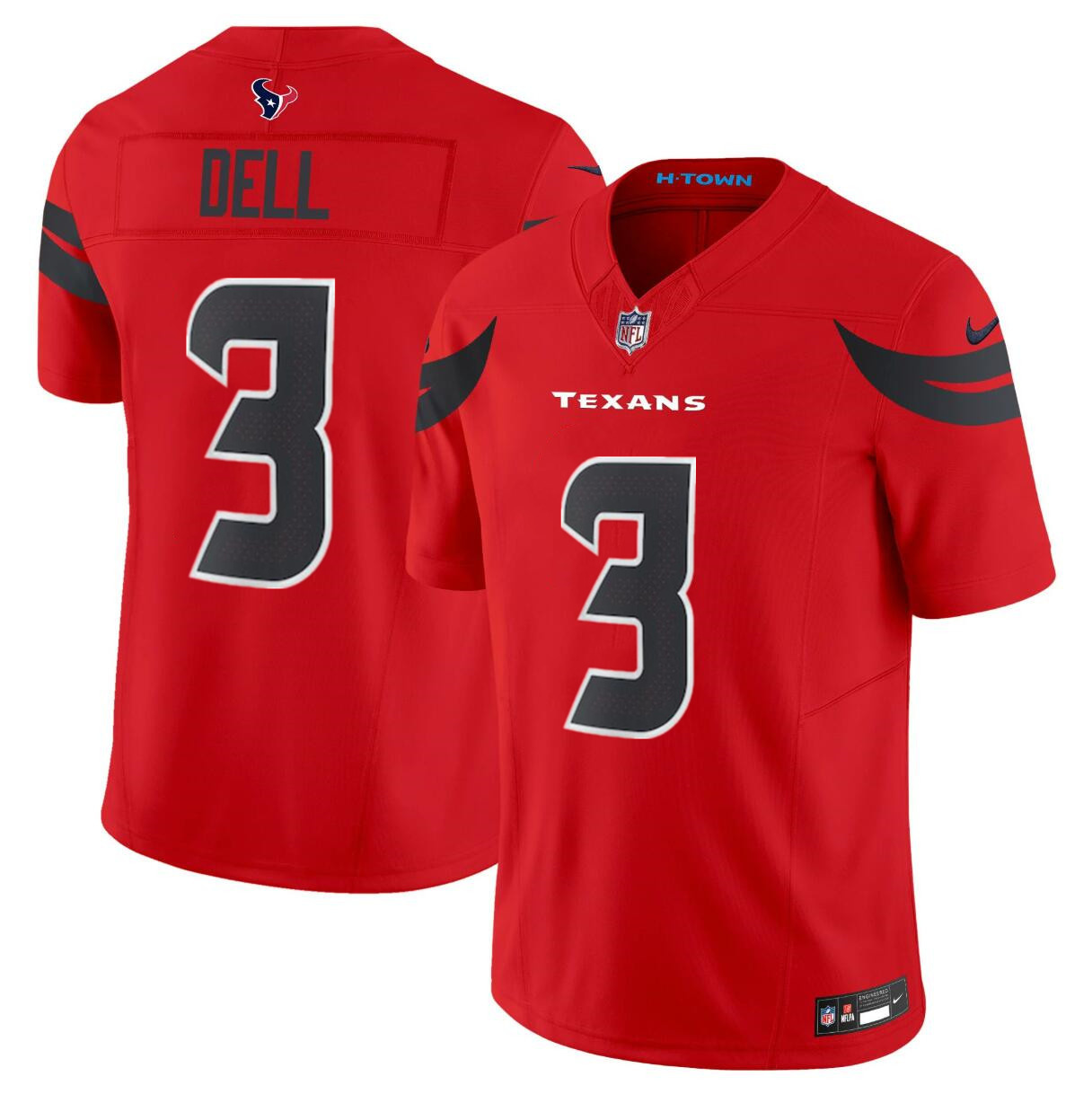 Personalized Men’s Houston Texans #3 Tank Dell Red 2024 Alternate F.U.S.E Stitched Jersey