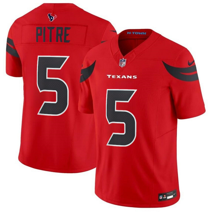 Personalized Men’s Houston Texans #5 Jalen Pitre Red 2024 Alternate F.U.S.E Stitched Jersey