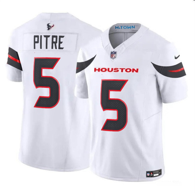 Personalized Men’s Houston Texans #5 Jalen Pitre White 2024 F.U.S.E. Limited Stitched Jersey