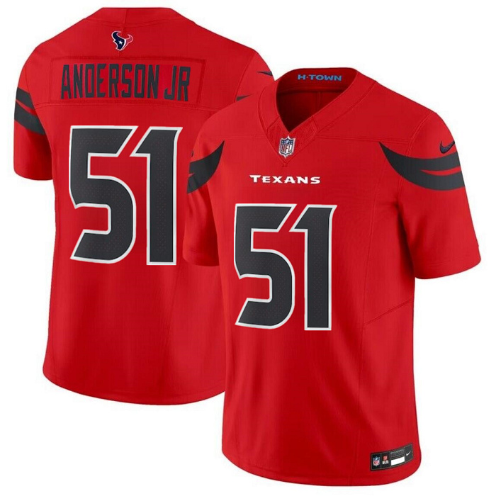 Personalized Men’s Houston Texans #51 Will Anderson Jr. Red 2024 Alternate F.U.S.E Stitched Jersey