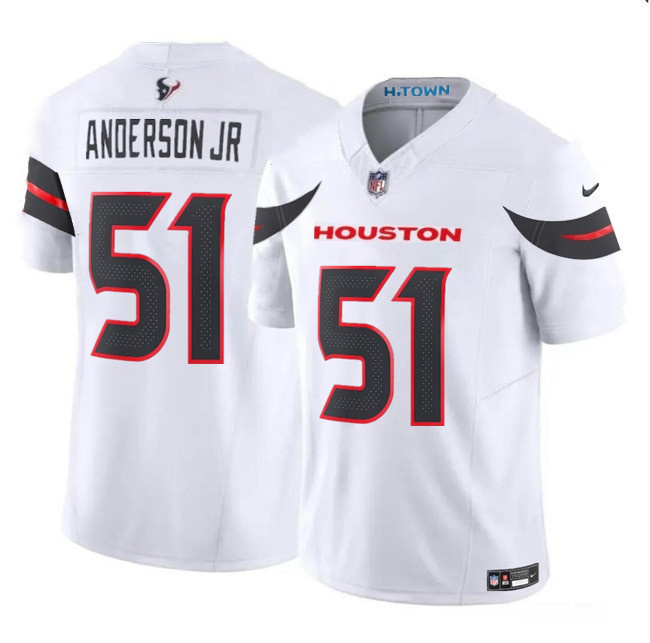 Personalized Men’s Houston Texans #51 Will Anderson Jr. White 2024 F.U.S.E. Limited Stitched Jersey