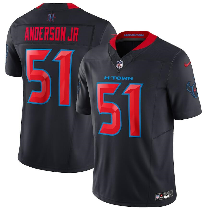 Personalized Men’s Houston Texans #51 Will Anderson Jr. Navy 2024 2nd Alternate F.U.S.E Stitched Jersey
