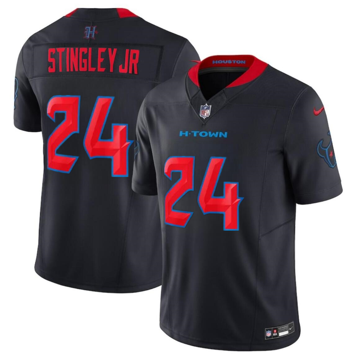 Personalized Men’s Houston Texans #24 Derek Stingley Jr. Navy 2024 2nd Alternate F.U.S.E Stitched Jersey