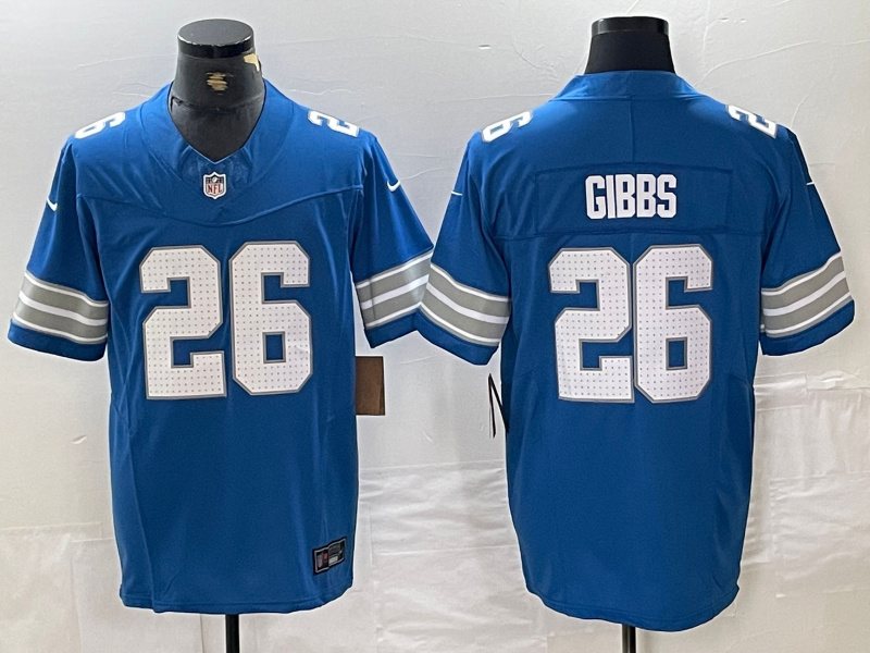 Personalized Men’s Detroit Lions #26 Jahmyr Gibbs Blue 2024 F.U.S.E. Limited Stitched Jersey