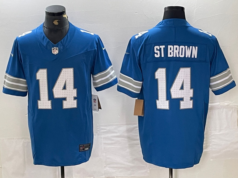 Personalized Men’s Detroit Lions #14 Amon-Ra St. Brown Blue 2024 F.U.S.E. Limited Stitched Jersey