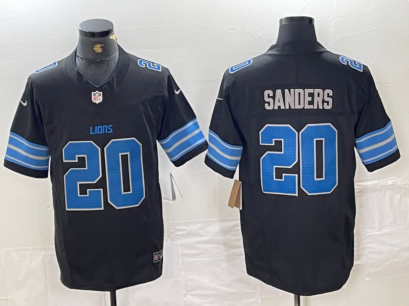 Personalized Men’s Detroit Lions #20 Barry Sanders Black 2024 F.U.S.E. 2nd Alternate Limited Stitched Jersey