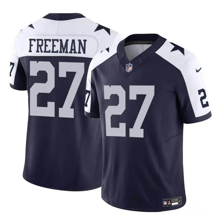 Personalized Men’s Dallas Cowboys #27 Royce Freeman Navy White 2023 F.U.S.E Thanksgiving Untouchable Limited Stitched Football Jersey
