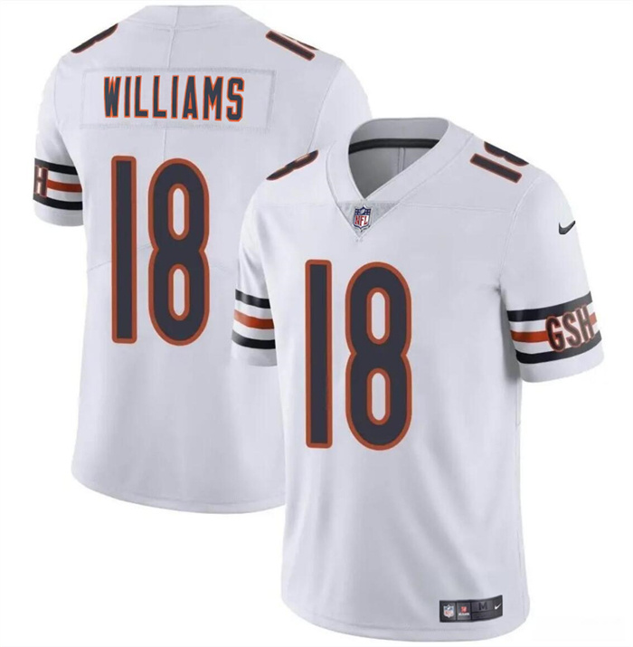 Personalized Men’s Chicago Bears #18 Caleb Williams White 2024 Draft Stitched Football Jersey