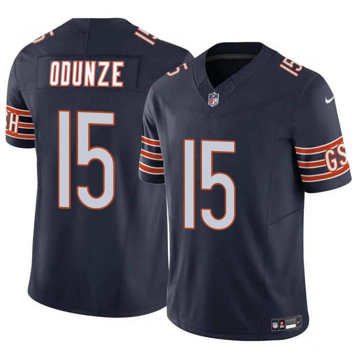 Personalized Men’s Chicago Bears #15 Rome Odunze Navy 2024 Draft F.U.S.E. Stitched Football Jersey
