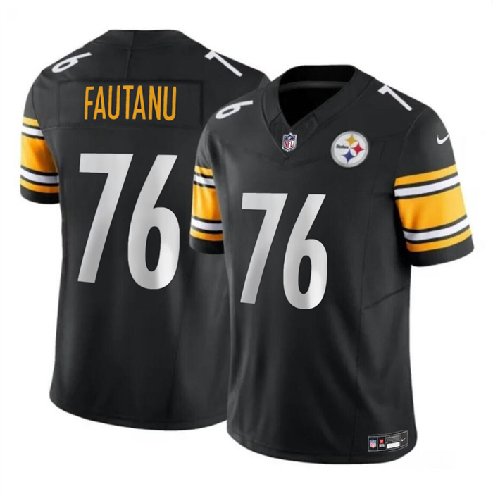Personalized Youth Pittsburgh Steelers #76 Troy Fautanu Black 2024 Draft F.U.S.E. Untouchable Limited Stitched Jersey
