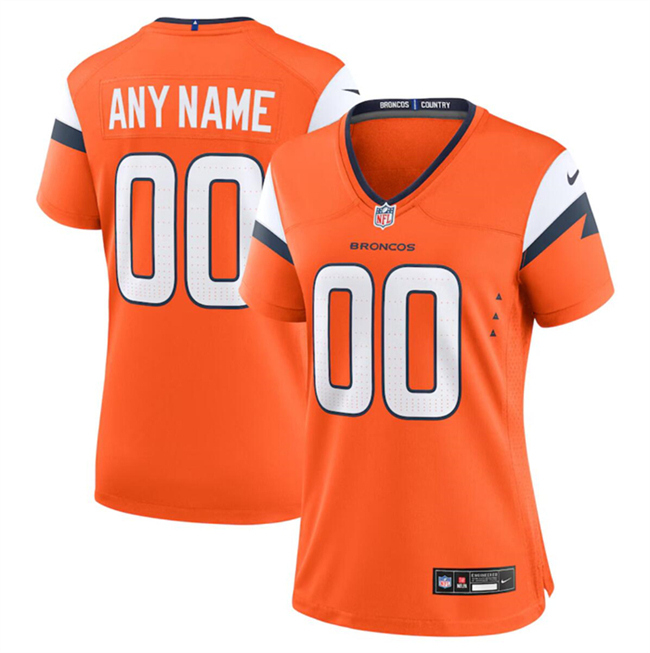 Personalized Women’s Denver Broncos Active Player Orange 2024 Stitched Jersey(Run Small)