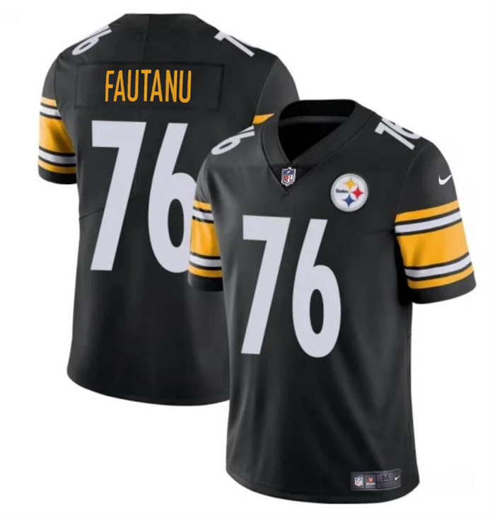 Personalized Men’s Pittsburgh Steelers #76 Troy Fautanu Black Untouchable Limited Stitched Jersey