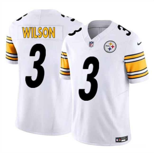 Personalized Men’s Pittsburgh Steelers #3 Russell Wilson White F.U.S.E. Untouchable Limited Stitched Jersey