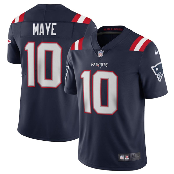 Personalized Men’s New England Patriots #10 Drake Maye Navy 2024 Draft Limited Stitched Football Jersey