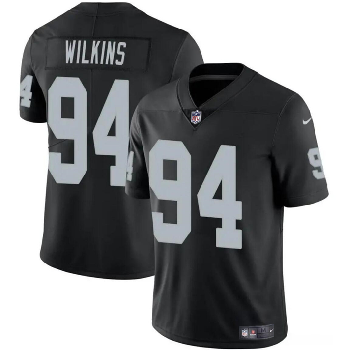 Personalized Men’s Las Vegas Raiders #94 Christian Wilkins Black Stitched Football Jersey