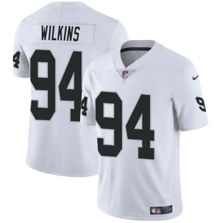 Personalized Men’s Las Vegas Raiders #94 Christian Wilkins White Stitched Football Jersey