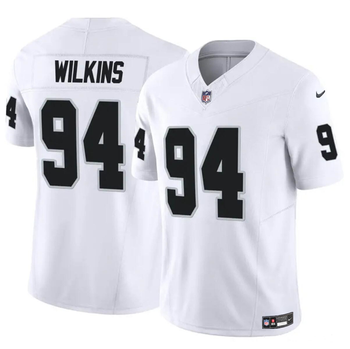 Personalized Men’s Las Vegas Raiders #94 Christian Wilkins White 2024 F.U.S.E Stitched Football Jersey
