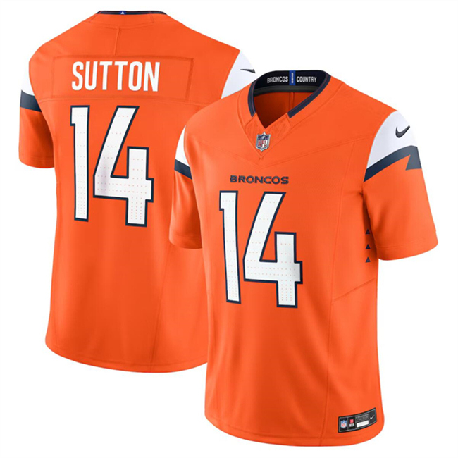 Personalized Men’s Denver Broncos #14 Courtland Sutton Orange 2024 F.U.S.E. Limited Stitched Football Jersey