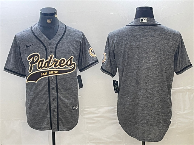 Personalized Men’s San Diego Padres Blank Gray Cool Base Stitched Baseball Jersey