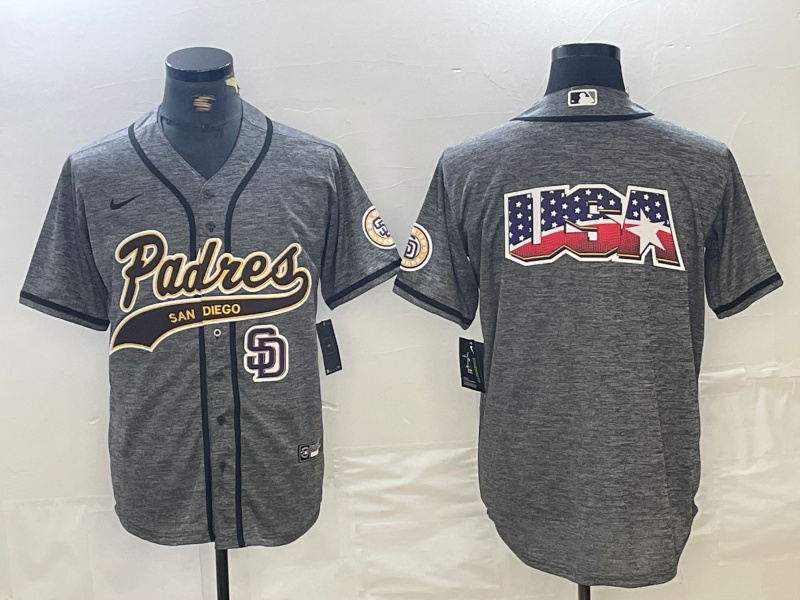 Personalized Men’s San Diego Padres Blank Gray Camo Cool Base Stitched Baseball Jersey