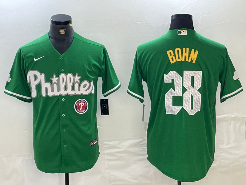 Personalized Men’s Philadelphia Phillies #28 Alec Bohm Green 2024 City Connect Stitched Jerseys