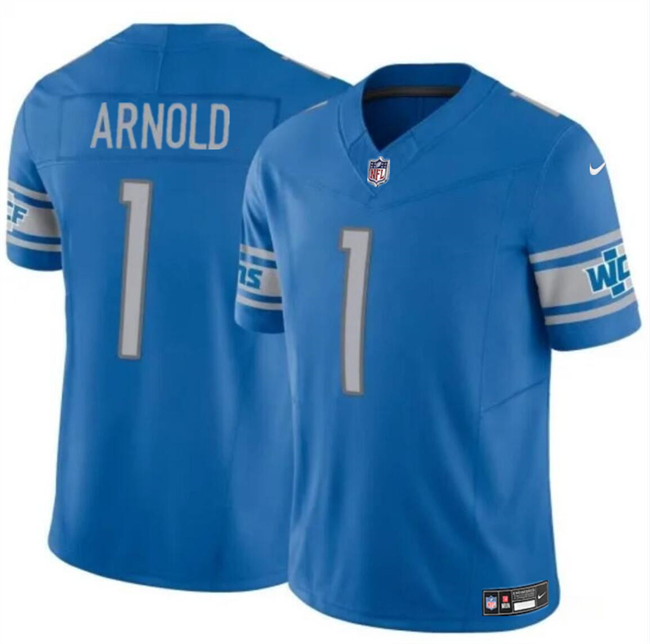 Personalized Youth Detroit Lions #1 Terrion Arnold Blue 2024 Draft F.U.S.E. Untouchable Limited Stitched Jersey