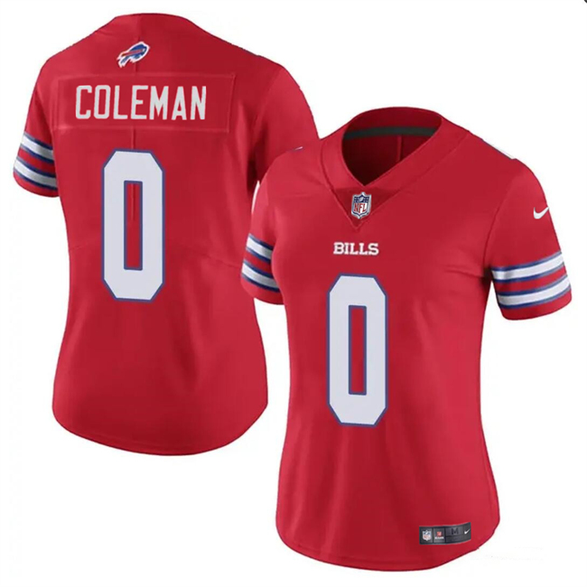 Personalized Women’s Buffalo Bills #0 Keon Coleman Red Stitched Football Jersey(Run Small)
