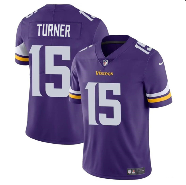Personalized Men’s Minnesota Vikings #15 Dallas Turner Purple 2024 Draft Untouchable Limited Stitched Jersey