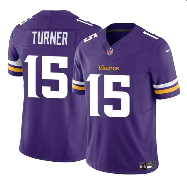 Personalized Men’s Minnesota Vikings #15 Dallas Turner Purple 2024 Draft F.U.S.E. Untouchable Limited Stitched Jersey