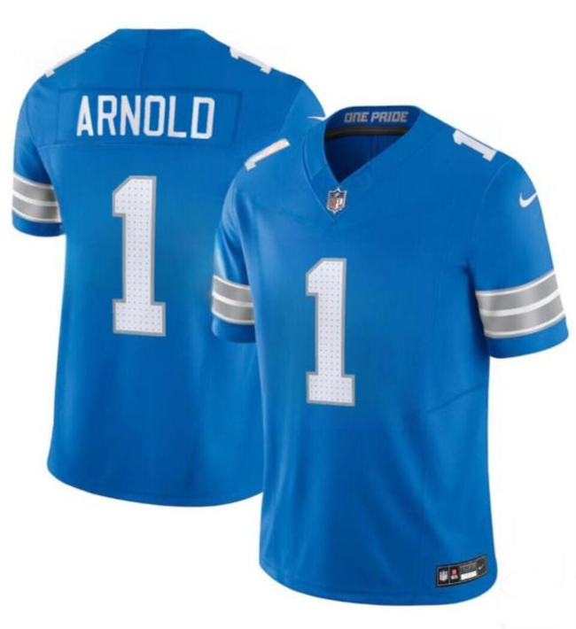 Personalized Men’s Detroit Lions #1 Terrion Arnold New Blue 2024 Draft F.U.S.E. Limited Stitched Jersey