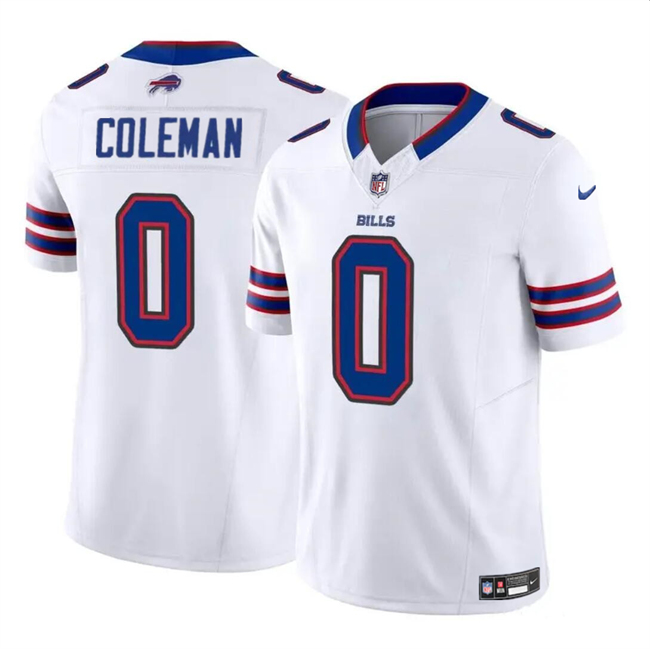 Personalized Men’s Buffalo Bills #0 Keon Coleman White 2024 Draft F.U.S.E. Untouchable Limited Stitched Football Jersey