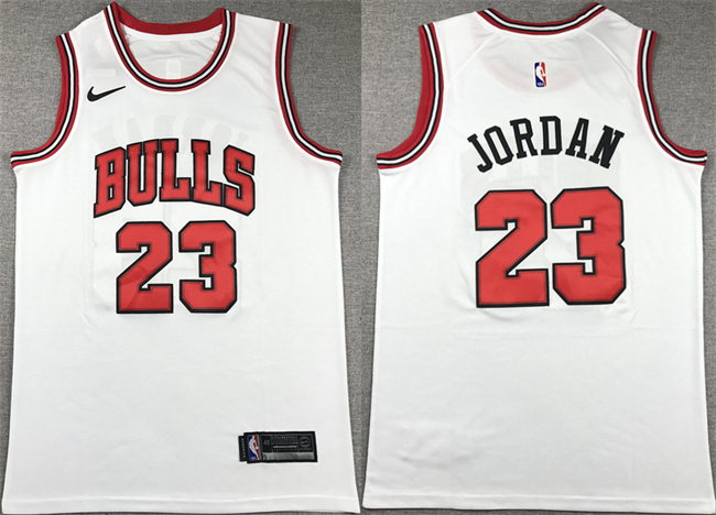 Personalized Men’s Chicago Bulls #23 Michael Jordan White Stitched Basketball Jersey