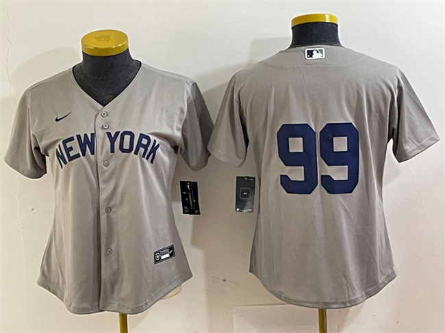 Personalized Women’s New York Yankees #99 Aaron Judge Grey Cool Base Stitched Jersey(Run Small)
