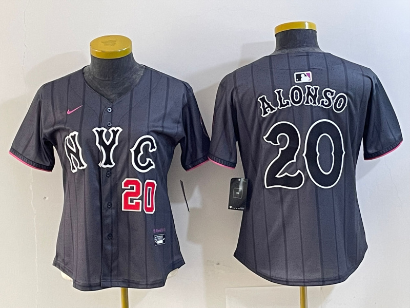 Personalized Women’s New York Mets #20 Pete Alonso Graphite 2024 City Connect Limited Stitched Baseball Jersey