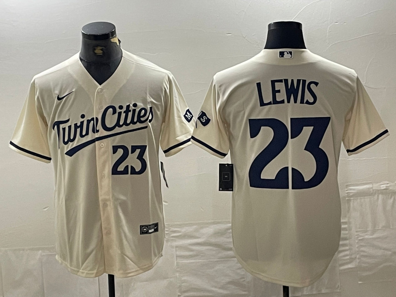 Personalized Twins 23 Lewis Cream Cool Base Men Jersey