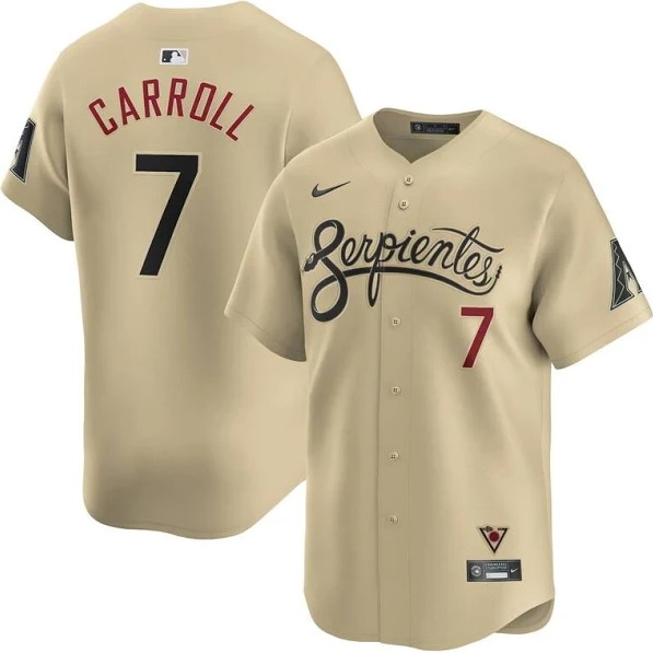 Personalized Youth #7 Corbin Carroll Sand Arizona Diamondbacks City Connect Limited Player Jersey