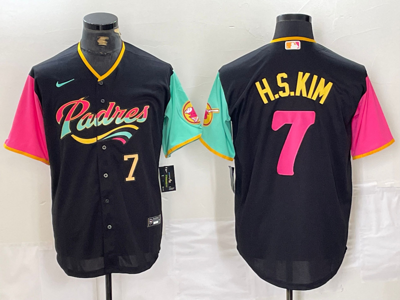 Personalized Men’s San Diego Padres #7 Ha-Seong Kim Black City Connect Cool Base Stitched Baseball Jersey