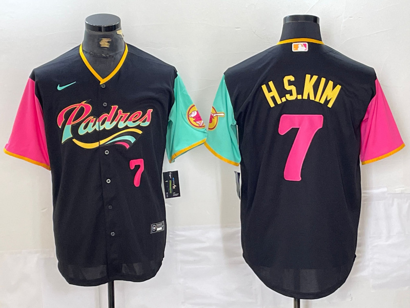 Personalized Men’s San Diego Padres #7 Ha-Seong Kim Black City Connect Cool Base Stitched Baseball Jersey