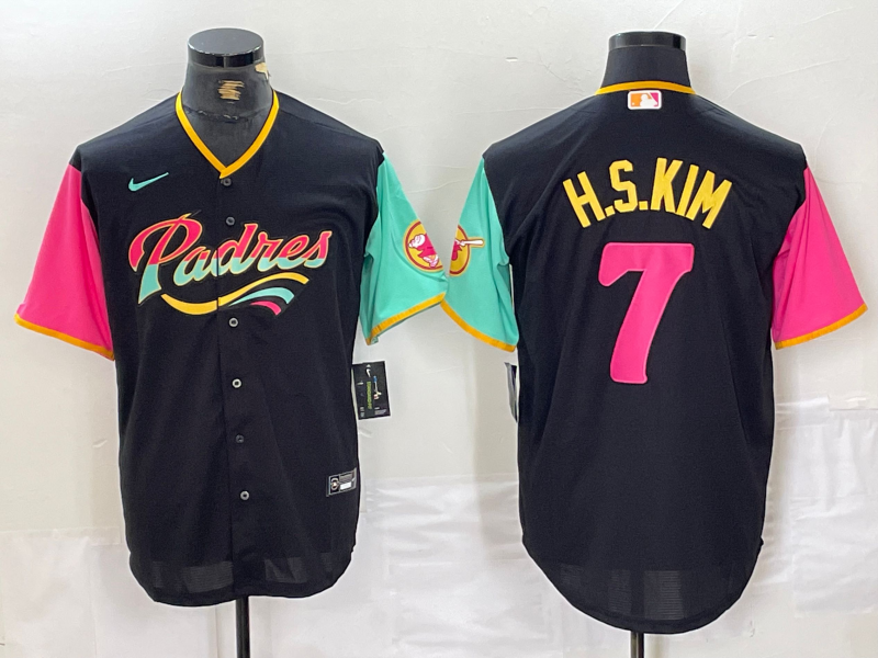 Personalized Men’s San Diego Padres #7 Ha-Seong Kim Black City Connect Cool Base Stitched Baseball Jersey
