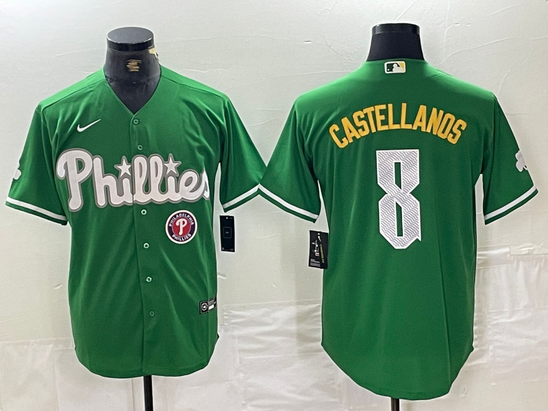 Personalized Men’s Philadelphia Phillies #8 Nick Castellanos Green 2024 City Connect Stitched Jersey