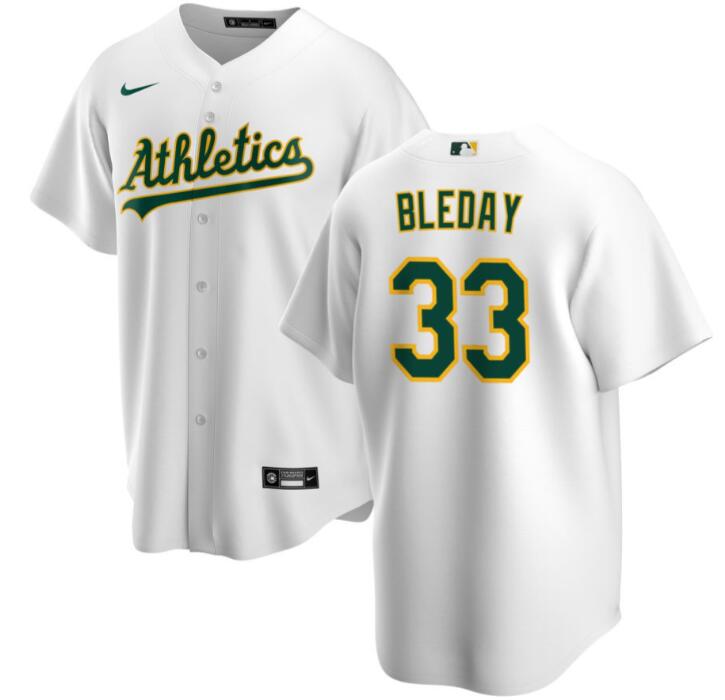 Personalized Men’s Oakland Athletics #33 JJ Bleday White Cool Base Stitched Jersey