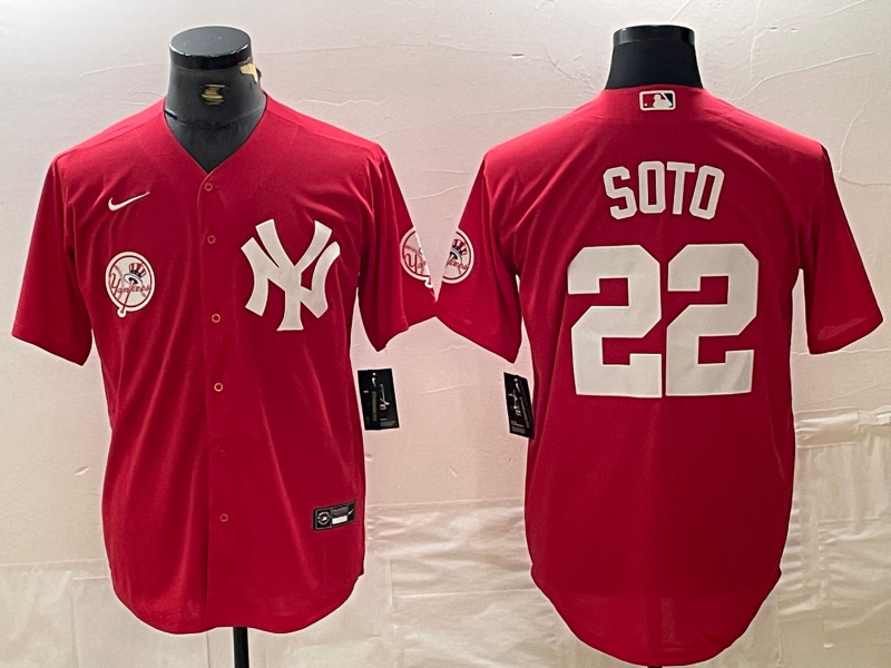 Personalized Men’s New York Yankees #22 Juan Soto Red Cool Base Stitched Baseball Jersey