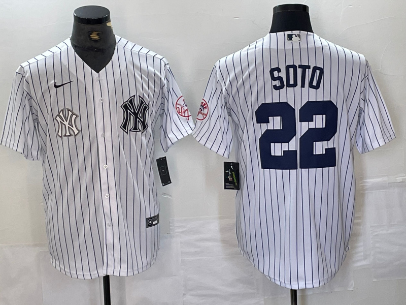 Personalized Men’s New York Yankees #22 Juan Soto White Cool Base Stitched Baseball Jersey
